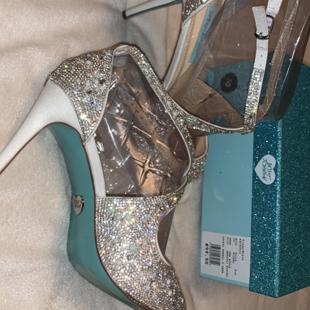 JEWELED CROSS-STRAP PEEP-TOE STILETTO HEELS